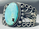 Evelyn Abeita Vintage Native American Navajo Old Kingman Turquoise Sterling Silver Bracelet-Nativo Arts