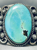 Evelyn Abeita Vintage Native American Navajo Old Kingman Turquoise Sterling Silver Bracelet-Nativo Arts