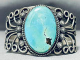 Evelyn Abeita Vintage Native American Navajo Old Kingman Turquoise Sterling Silver Bracelet-Nativo Arts