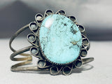 Excellent Vintage Native American Navajo Blue Diamond Turquoise Sterling Silver Bracelet-Nativo Arts