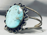 Excellent Vintage Native American Navajo Blue Diamond Turquoise Sterling Silver Bracelet-Nativo Arts