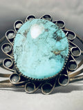 Excellent Vintage Native American Navajo Blue Diamond Turquoise Sterling Silver Bracelet-Nativo Arts