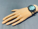 Excellent Vintage Native American Navajo Blue Diamond Turquoise Sterling Silver Bracelet-Nativo Arts