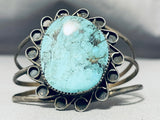Excellent Vintage Native American Navajo Blue Diamond Turquoise Sterling Silver Bracelet-Nativo Arts