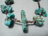Excellent Vintage Native American Navajo Chunky Turquoise Heishi Necklace-Nativo Arts