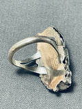 Excellent Vintage Native American Navajo Coral Sterling Silver Ring-Nativo Arts