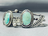 Excellent Vintage Native American Navajo Green Turquoise Sterling Silver Bracelet-Nativo Arts