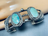 Excellent Vintage Native American Navajo Green Turquoise Sterling Silver Bracelet-Nativo Arts