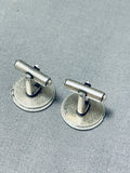 Excellent Vintage Native American Navajo Sterling Silver Dime Cuff Links-Nativo Arts