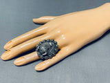 Exceptional Native American Navajo Sterling Silver Buffalo Ring-Nativo Arts
