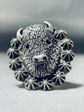 Exceptional Native American Navajo Sterling Silver Buffalo Ring-Nativo Arts