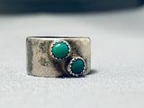 Exceptional Signed Vintage Native American Navajo Malachite Sterling Silver Ring-Nativo Arts