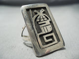 Exceptional Vintage Hopi Sterling Silver Kachina Ring Native American-Nativo Arts