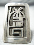 Exceptional Vintage Hopi Sterling Silver Kachina Ring Native American-Nativo Arts