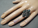 Exceptional Vintage Native American Navajo Cerrillos Turquoise Sterling Silver Ring Old-Nativo Arts