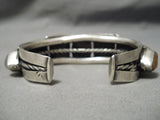 Exceptional Vintage Native American Navajo Heavy Thick Sterling Silver Bracelet Cuff Old-Nativo Arts