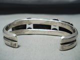 Exceptional Vintage Native American Navajo Kingman Turquoise Sterling Silver Bracelet Old-Nativo Arts