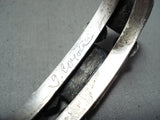 Exceptional Vintage Native American Navajo Kingman Turquoise Sterling Silver Bracelet Old-Nativo Arts