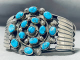 Exceptional Vintage Native American Navajo Morenci Turquoise Sterling Silver Bracelet-Nativo Arts