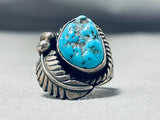 Exceptional Vintage Native American Navajo Morenci Turquoise Sterling Silver Ring-Nativo Arts