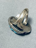 Exceptional Vintage Native American Navajo Morenci Turquoise Sterling Silver Ring-Nativo Arts
