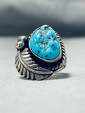 Exceptional Vintage Native American Navajo Morenci Turquoise Sterling Silver Ring-Nativo Arts