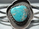 Exceptional Vintage Native American Navajo Royston Turquoise Sterling Silver Bracelet Old-Nativo Arts