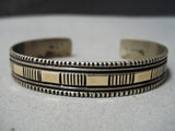 Exceptional Vintage Native American Navajo Sawtooth Border Bracelet Cuff-Nativo Arts
