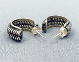 Exceptional Vintage Native American Navajo Sterling Silver Earrings-Nativo Arts