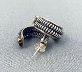Exceptional Vintage Native American Navajo Sterling Silver Earrings-Nativo Arts
