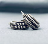 Exceptional Vintage Native American Navajo Sterling Silver Earrings-Nativo Arts