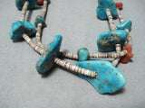 Exceptional Vintage Navajo Turquoise Coral Necklace Native American-Nativo Arts