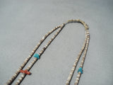 Exceptional Vintage Navajo Turquoise Coral Necklace Native American-Nativo Arts