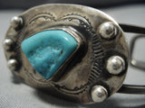 Exceptional Vintage Navajo Turquoise Sterling Silver Native American Bracelet-Nativo Arts