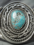 Exceptionally Detailed Turquoise Vintage Native American Navajo Sterling Silver Bracelet-Nativo Arts