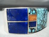 Expert Roger Tsabetsaye Vintage Native American Zuni Turquoise Sterling Silver Bracelet-Nativo Arts