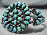 Expressive Vintage Native American Navajo Turquoise Sterling Silver Bracelet-Nativo Arts