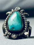 Expressive Vintage Native American Navajo Turquoise Sterling Silver Ring-Nativo Arts