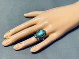 Expressive Vintage Native American Navajo Turquoise Sterling Silver Ring-Nativo Arts