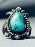 Expressive Vintage Native American Navajo Turquoise Sterling Silver Ring-Nativo Arts