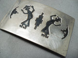 Expressive Vintage Navajo Sterling Silver Buckle Native American Old-Nativo Arts