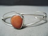 Exquisite Navajo Coral Sterling Silver Bracelet Native American-Nativo Arts
