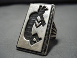 Exquisite Vintage Hopi Kokopelli Sterling Silver Native American Ring Old-Nativo Arts