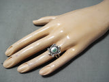 Exquisite Vintage Native American Navajo Cerrillos Turquoise Sterling Silver Ring-Nativo Arts