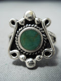 Exquisite Vintage Native American Navajo Cerrillos Turquoise Sterling Silver Ring-Nativo Arts