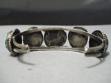 Exquisite Vintage Native American Navajo Easter Blue Tuequoise Sterling Silver Bracelet Old-Nativo Arts