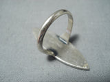 Exquisite Vintage Native American Navajo Green Turquoise Mother Of Pearl Sterling Silver Ring-Nativo Arts