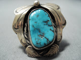 Exquisite Vintage Native American Navajo Morenci Turquoise Sterling Silver Ring-Nativo Arts