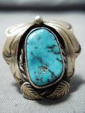 Exquisite Vintage Native American Navajo Morenci Turquoise Sterling Silver Ring-Nativo Arts