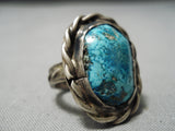 Exquisite Vintage Native American Navajo Pilot Mountain Turquoise Sterling Silver Old-Nativo Arts